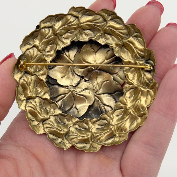 LARGE 1930s Brass "Leafy" Brooch, excellent condition - Picture 2 of 7